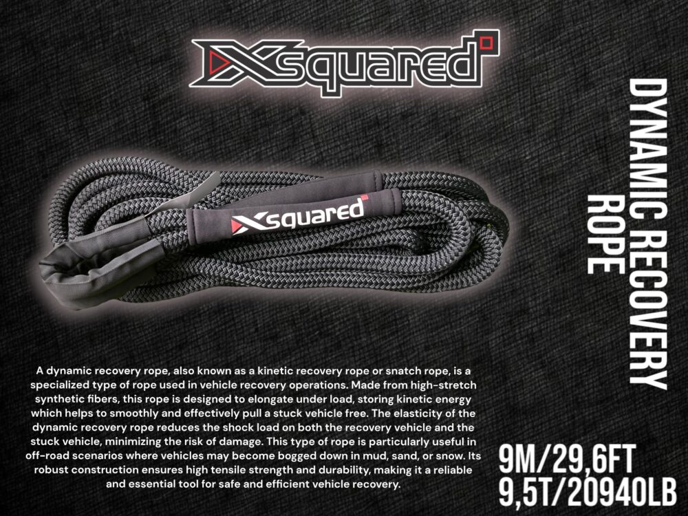 9.5t Dynamic (Kinetic) Recovery Rope 9m - Polyurethane Dipped