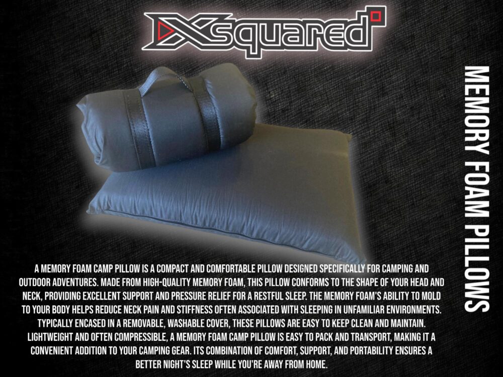 Memory Foam Camping Pillow (50cm x 30cm x 10cm) Superior